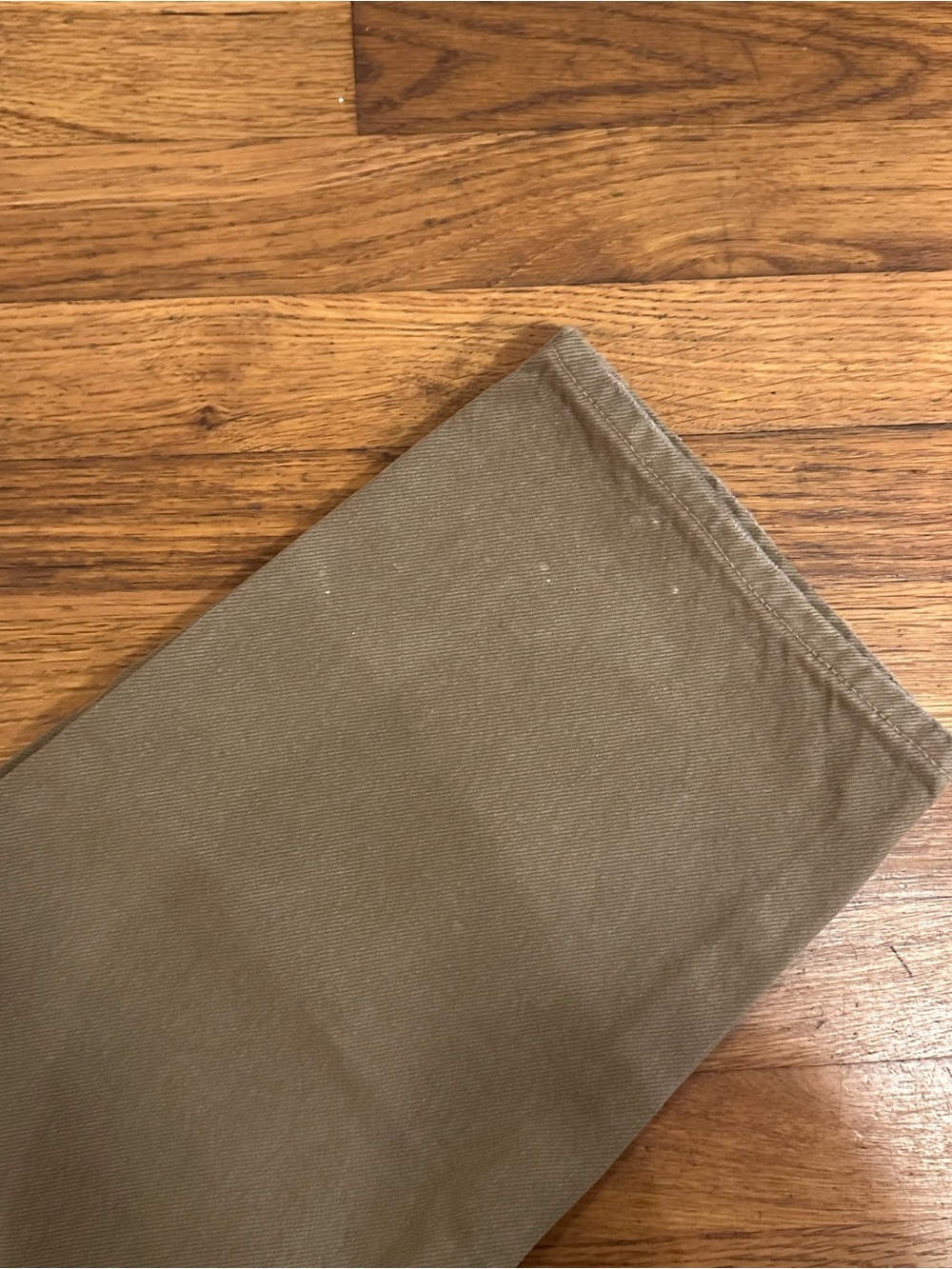 MOTHER SNACKS High Waisted Double Stack Ankle Jean In Army Green 26 - Picture 4 of 6